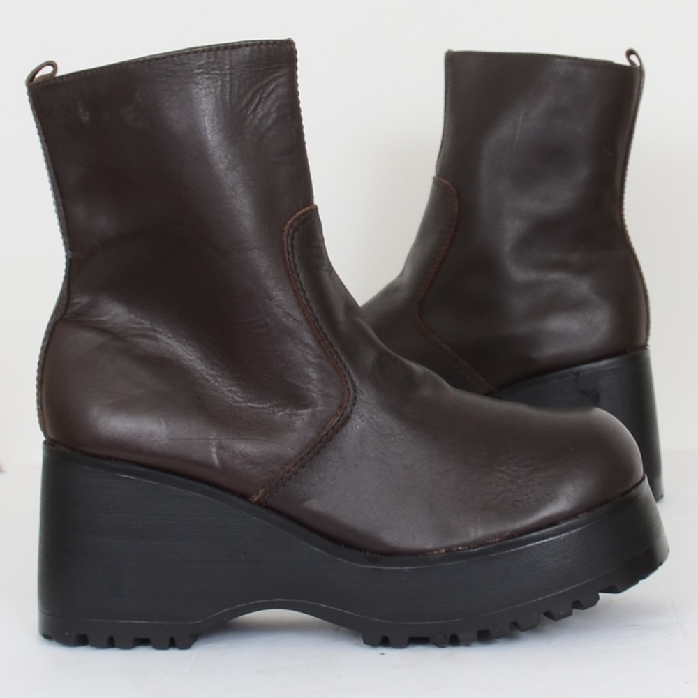 Steve Madden Irene Leather Platform Wedge Women's 10 Boots Booties NEW OLD STOCK - Picture 6 of 6
